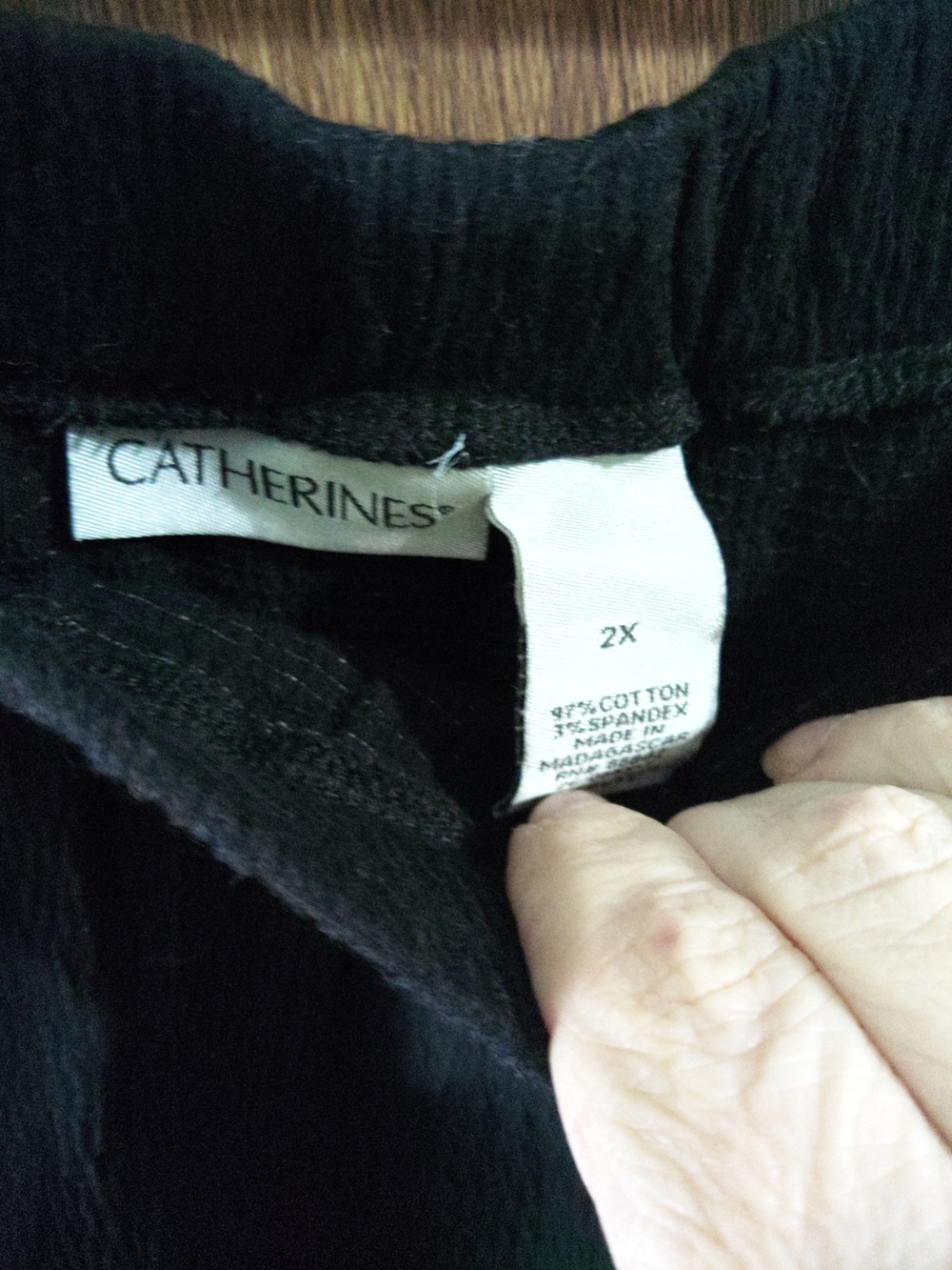 Catherines Black Ribbed Women's Skirt - 2X